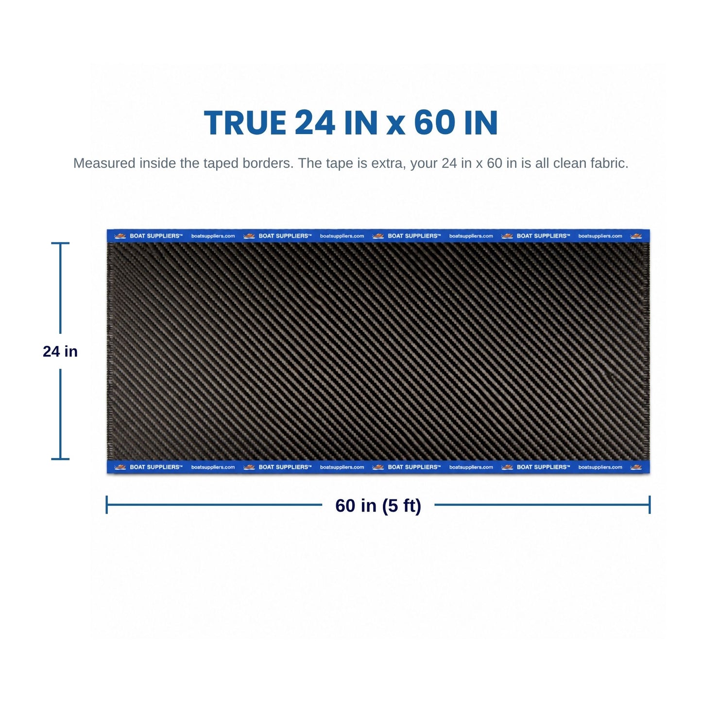 Carbon Fiber Fabric Cut 24 in x 60 in - 5.7oz 3K 2x2 Twill, Taped Edges