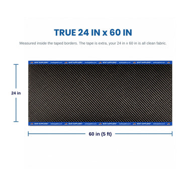 Carbon Fiber Fabric Cut 24 in x 60 in - 5.7oz 3K 2x2 Twill, Taped Edges