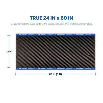 Carbon Fiber Fabric Cut 24 in x 60 in - 5.7oz 3K 2x2 Twill, Taped Edges