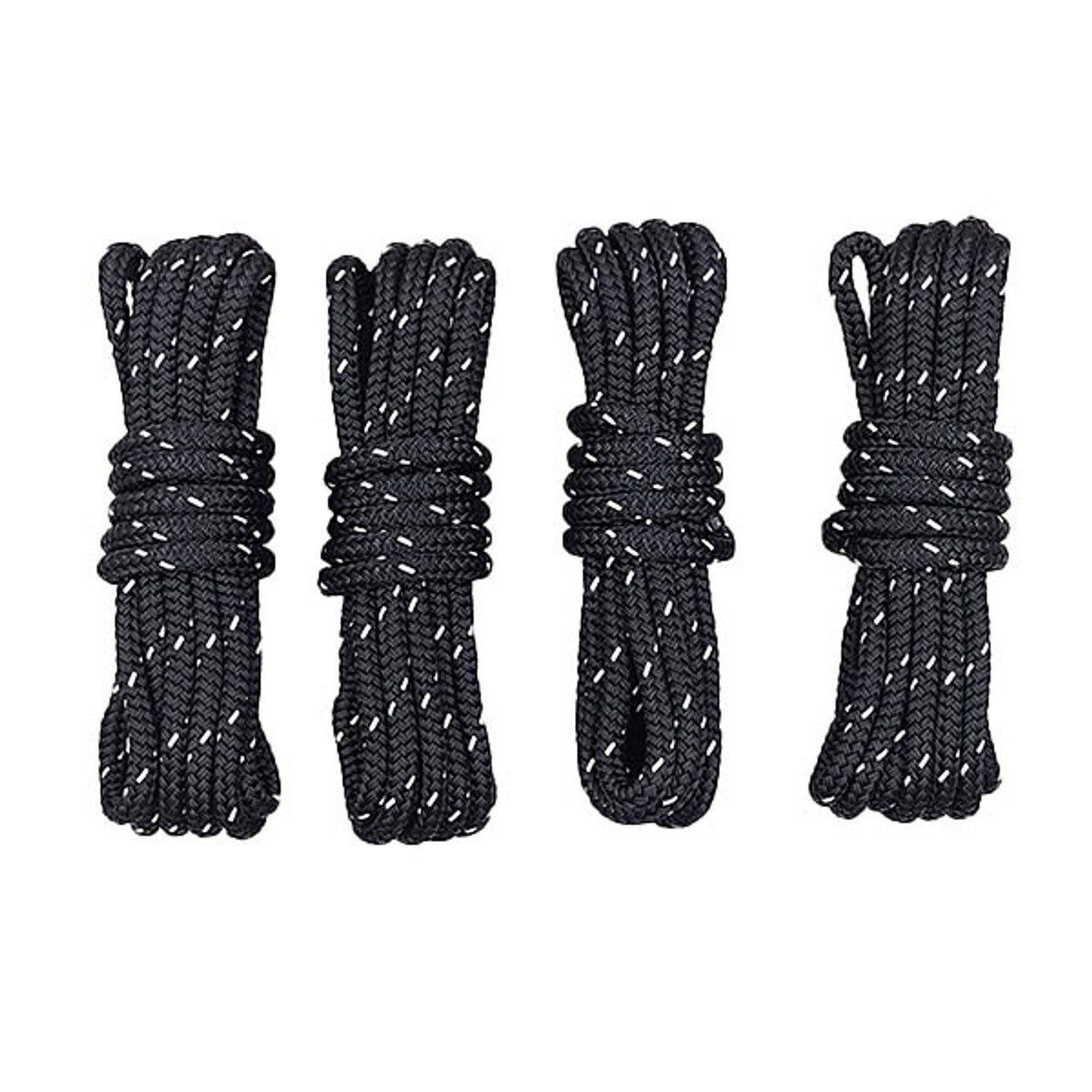 Gen3 Marine Double Braid 3/8" x 15' Black Reflective Black Dock Line with Spliced Eye - 4 Pack