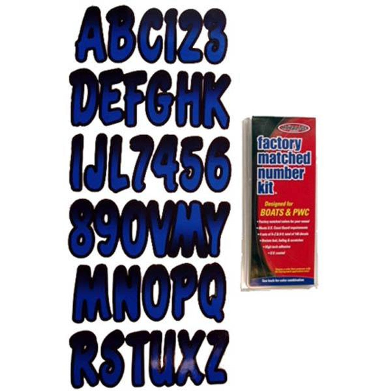 3" Boat Letter and Number Kit - Blue and Black