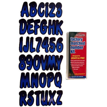 3" Boat Letter and Number Kit - Blue and Black