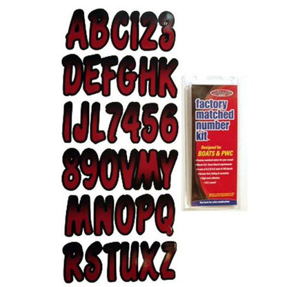 3" Boat Letter and Number Kit - Burgundy and Black