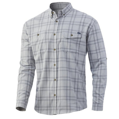 Huk Awendaw Fishing Long Sleeve Flannel - Oyster