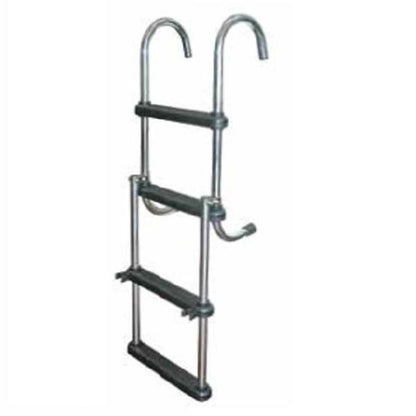 JIF Marine Stainless 4 Step Removable Folding Pontoon Ladder