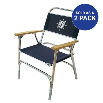 Navy Deck Chair w/ Compass Logo