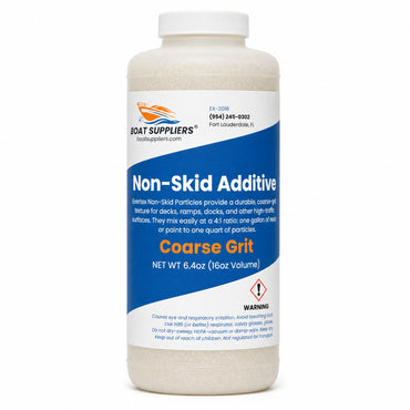 Boat Suppliers non-skid additive, coarse grit, pint bottle (6.4 oz net) of coarse angular polymer particles for mixing into gelcoat or deck paint