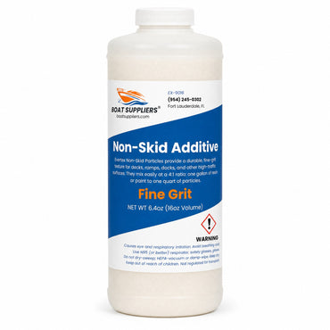 Boat Suppliers non-skid additive, fine grit, pint bottle (6.4 oz net) of fine powder-grade polymer particles for mixing into gelcoat or deck paint