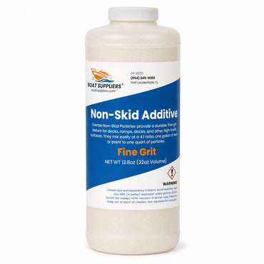Boat Suppliers non-skid additive, fine grit, quart bottle (12.8 oz net) of fine powder-grade polymer particles for mixing into gelcoat or deck paint