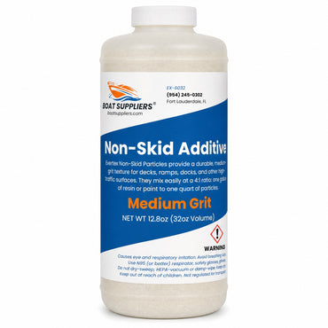 Boat Suppliers non-skid additive, medium grit, quart bottle (12.8 oz net) of medium sand-grade polymer particles for mixing into gelcoat or deck paint