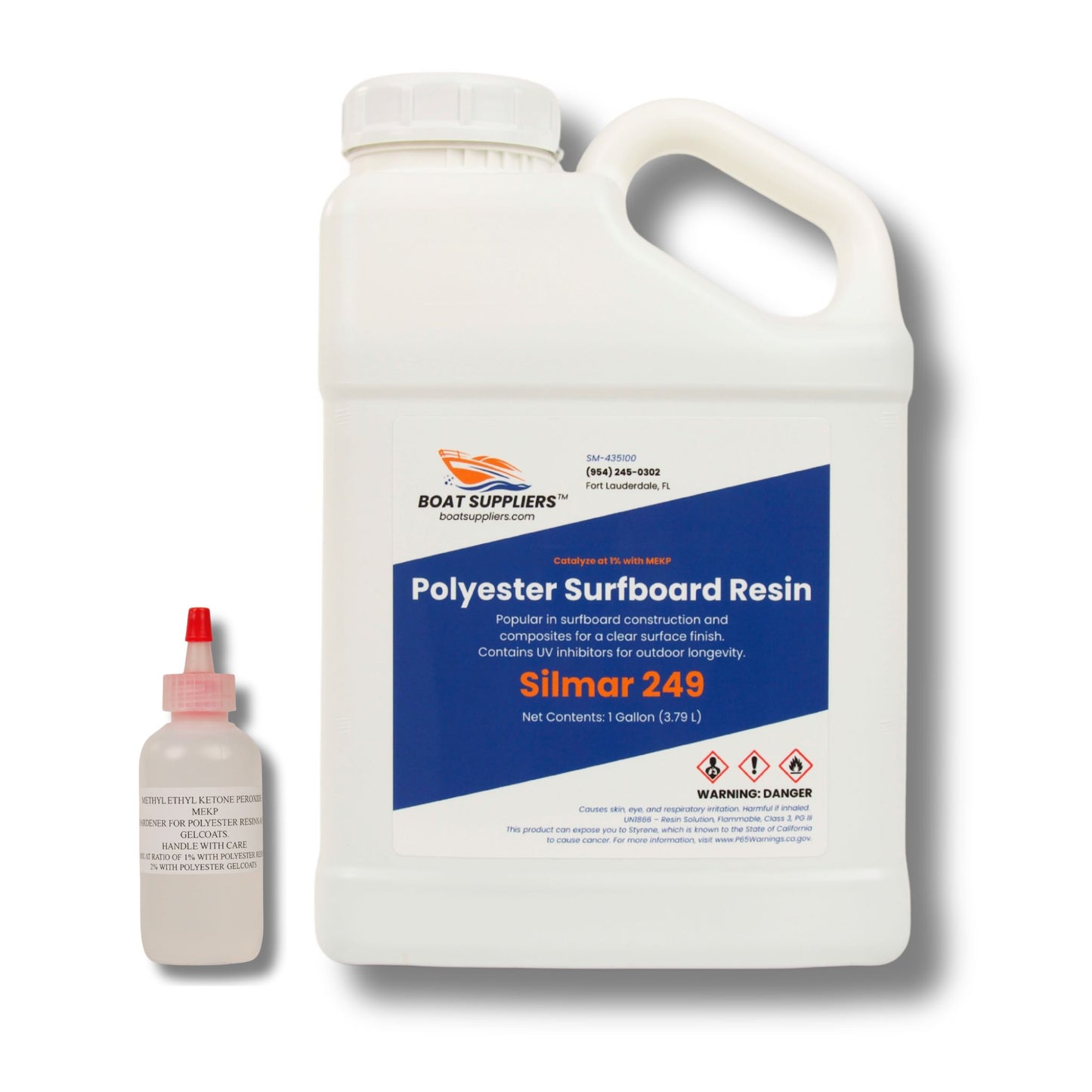 Clear Polyester Surfboard Resin - Silmar 249 with Hardener