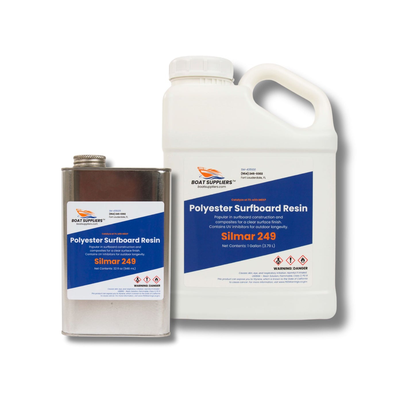 Clear Polyester Surfboard Resin - Silmar 249 with Hardener