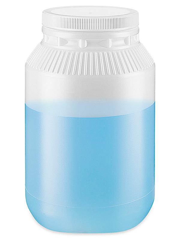 Gallon natural HDPE wide-mouth jug with white lid