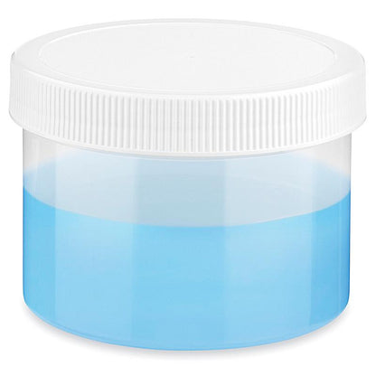 8 oz translucent wide-mouth jar with white lid