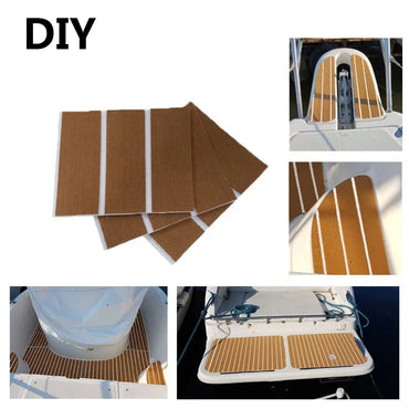 600x2400x5mm EVA Foam Faux Teak Boat Decking Mat Brown Deck Sheet