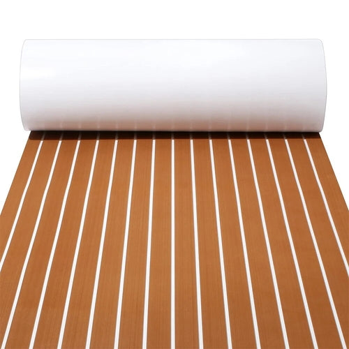 600x2400x5mm EVA Foam Faux Teak Boat Decking Mat Brown Deck Sheet