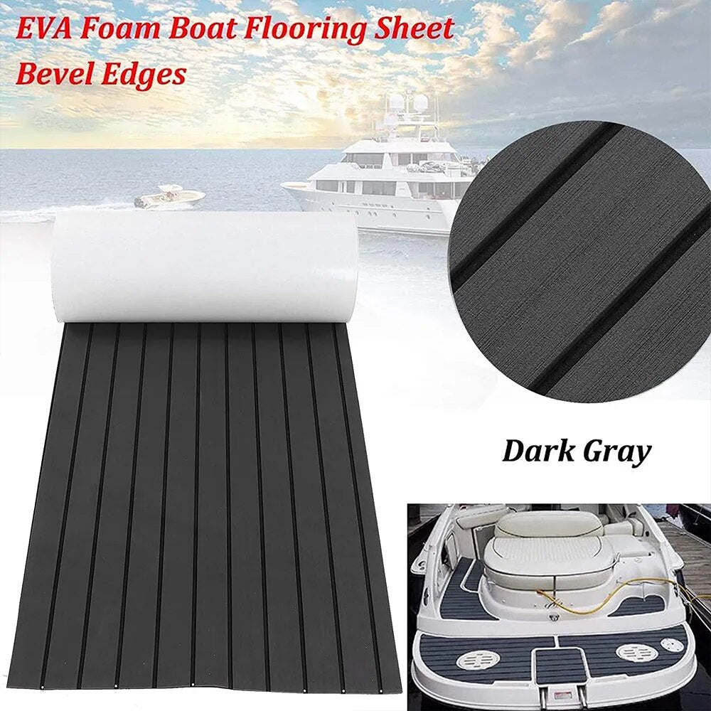 600x2400x5mm EVA Foam Faux Teak Boat Decking Mat Brown Deck Sheet