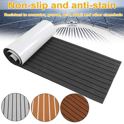 600x2400x5mm EVA Foam Faux Teak Boat Decking Mat Brown Deck Sheet