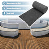 Gray boat decking carpet mat roll highlighting UV resistance, water resistance and anti-skid features