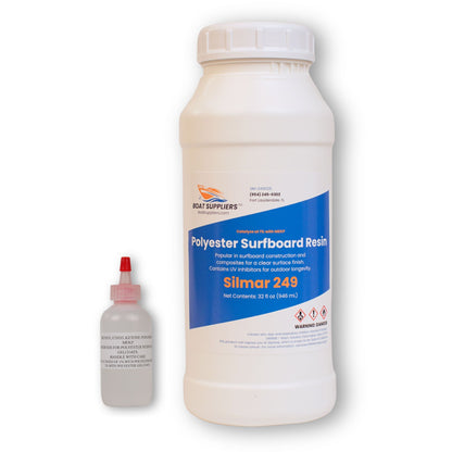 Clear Polyester Surfboard Resin - Silmar 249 with Hardener