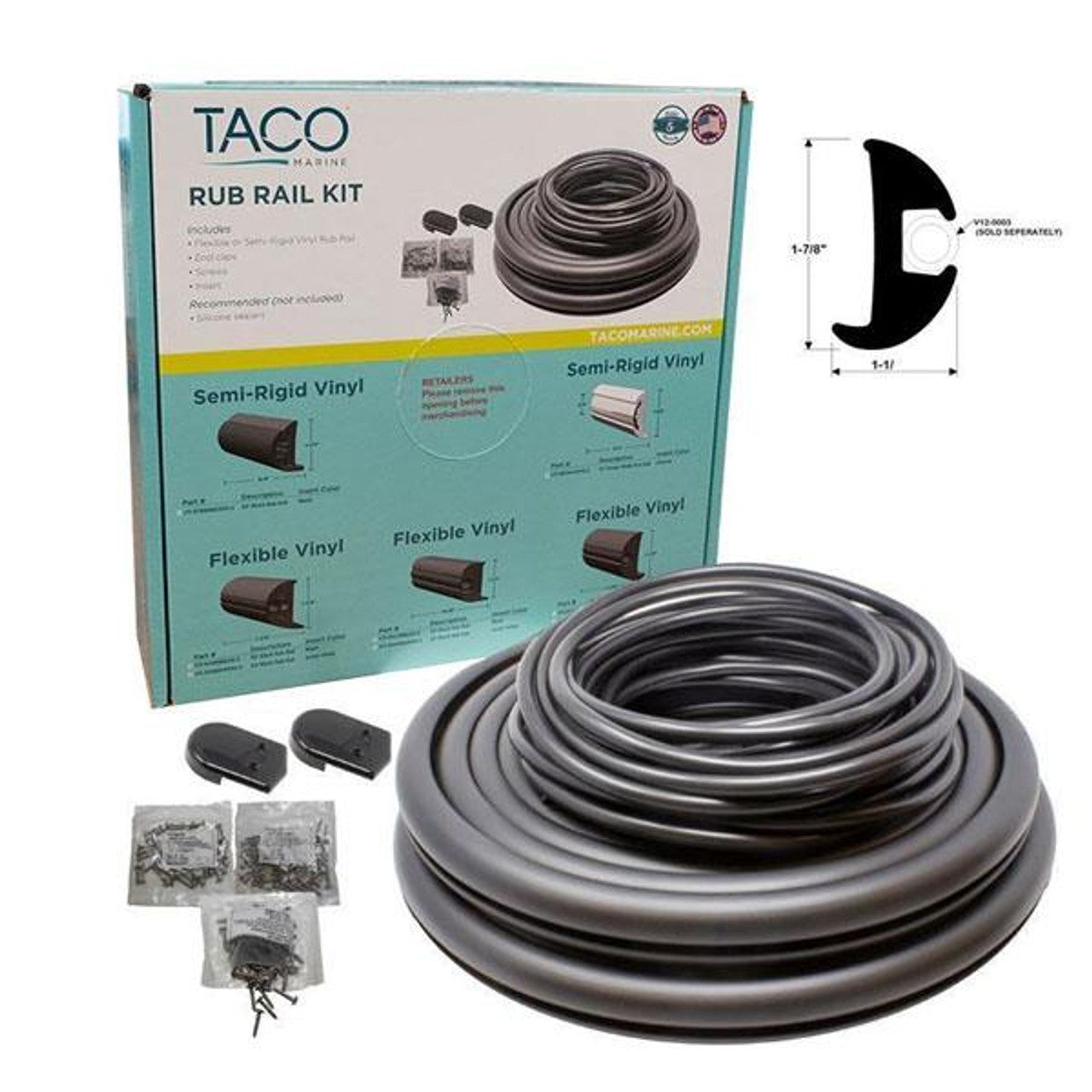 TACO Rub Rail Kit 1 7/8" x 1 3/8" x 70"