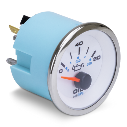 Sierra 62542P White Premier Pro Series Oil Pressure Gauge