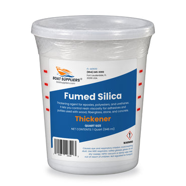 Boat Suppliers fumed silica in a 1 quart cup
