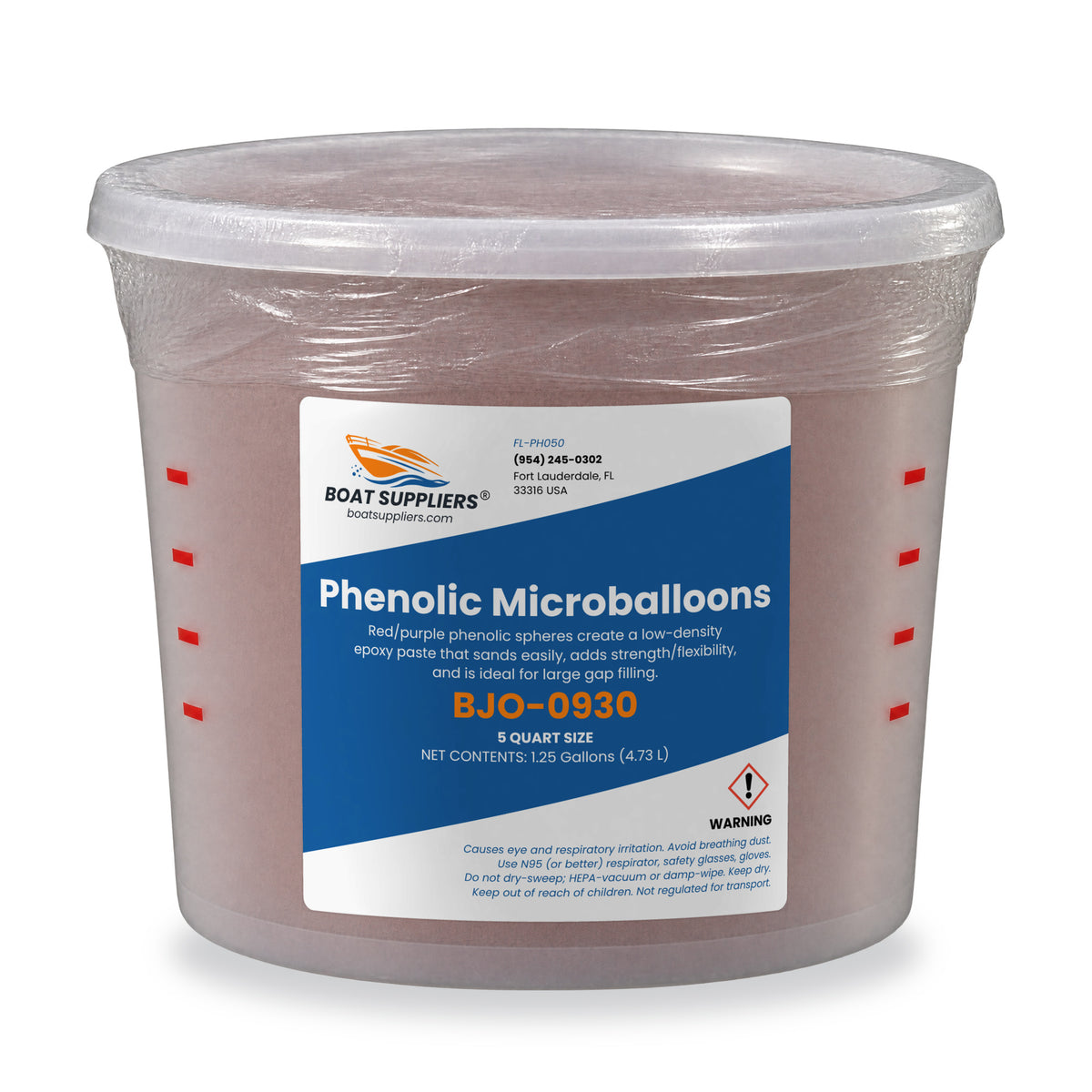 Boat Suppliers phenolic microballoons in a 5 quart tub, 1.25 gallons