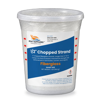 Boat Suppliers 1/2 inch chopped strand fiberglass, 1 lb in a resealable cup