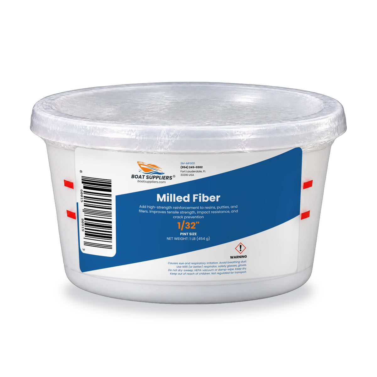 Boat Suppliers 1/32 inch milled fiber in a 1 pint cup, 1 lb net weight