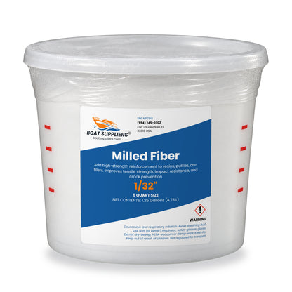 Boat Suppliers 1/32 inch milled fiber in a 5 quart tub, 1.25 gallons