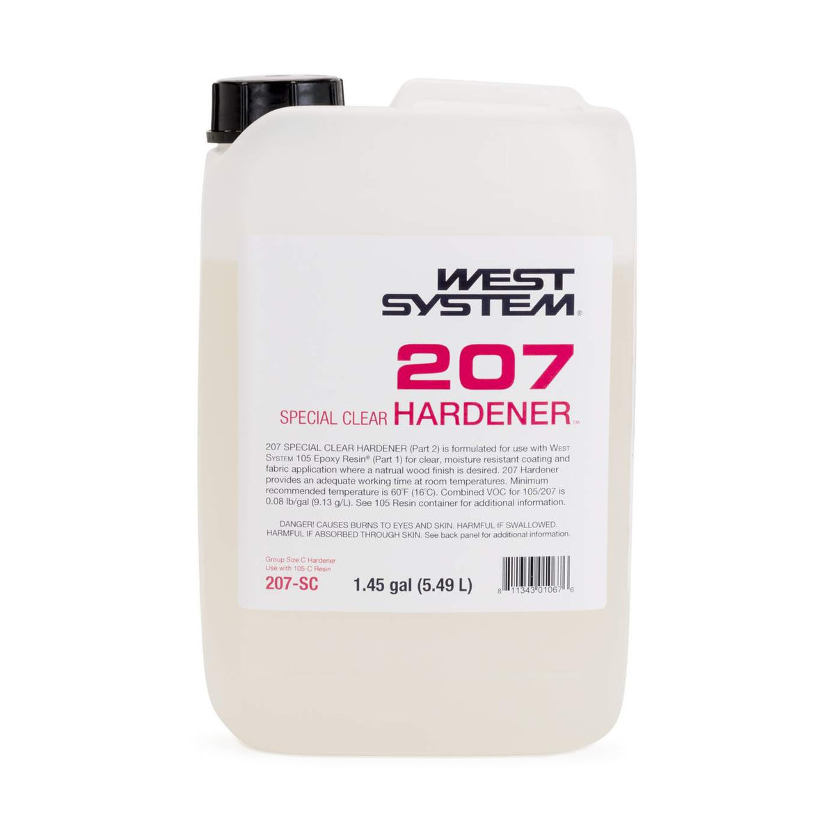 West System 207-SC Special Clear Hardener, 1.45 gallon jug