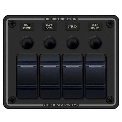 Blue Sea Water Resistant Circuit Breaker Panel - 4 Position