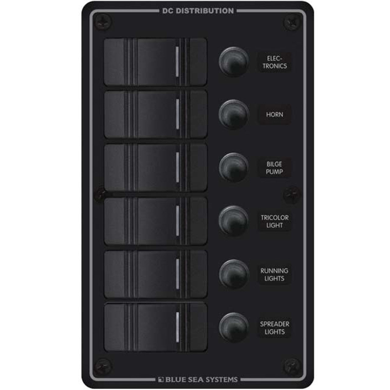 Blue Sea Water Resistant Circuit Breaker Panel - 6 Position