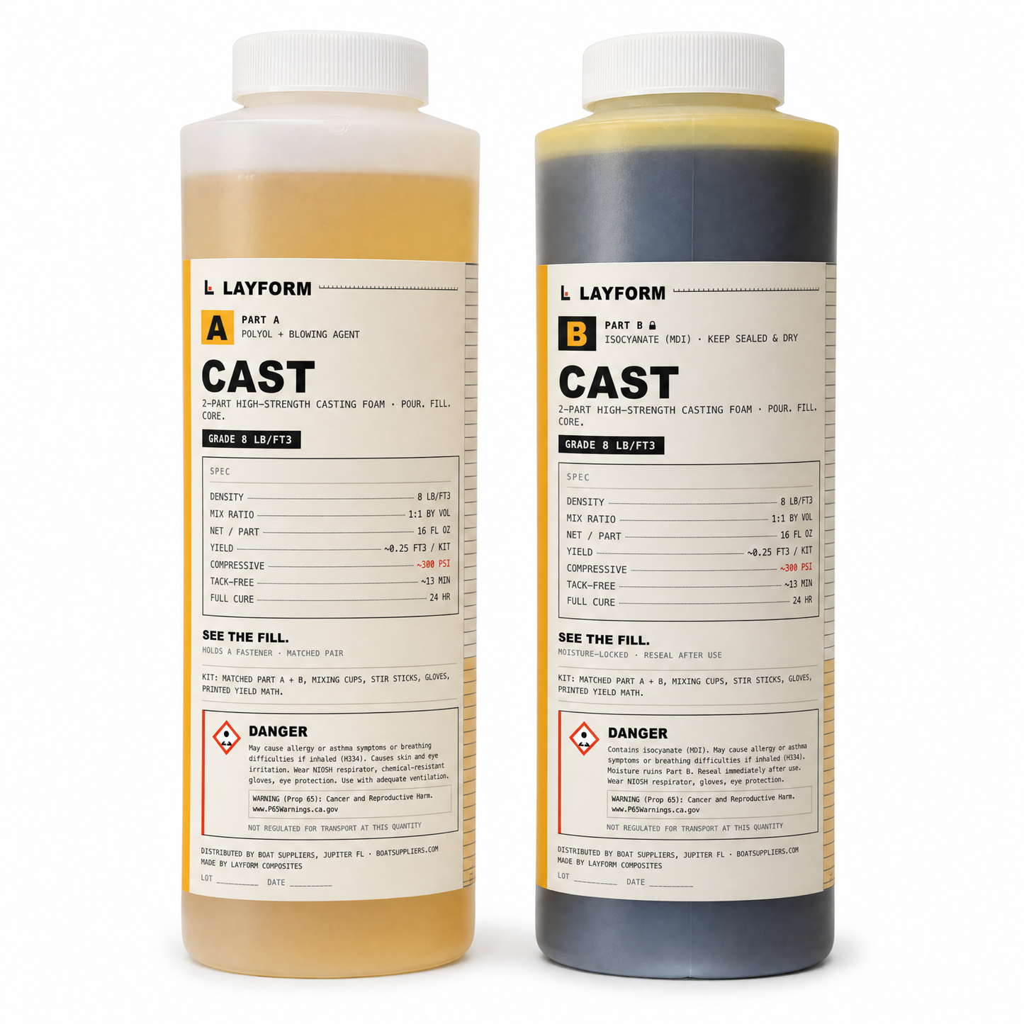 Layform Cast Pour Foam Kit, 8 lb Density, High Strength Casting