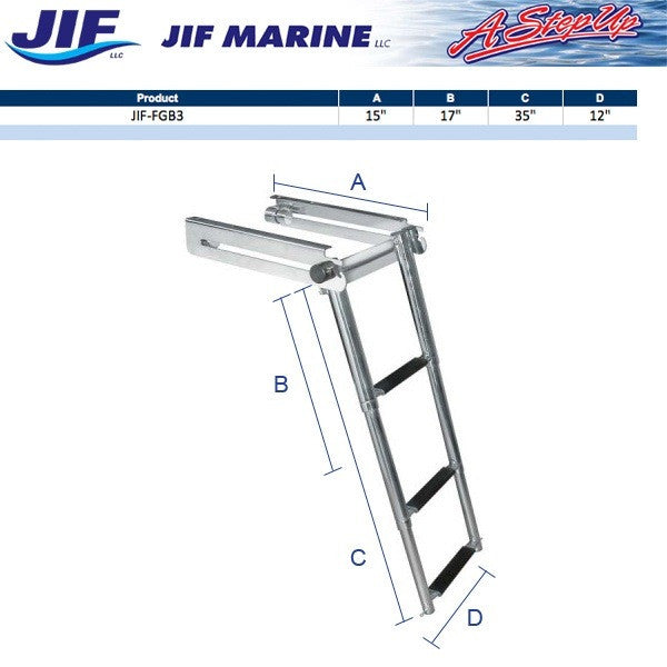 JIF 3-Step Locking Side Mount Telescoping Ladder