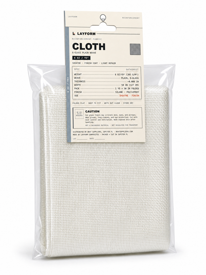 Layform Cloth 6 oz Fiberglass, 3 Yard Pack