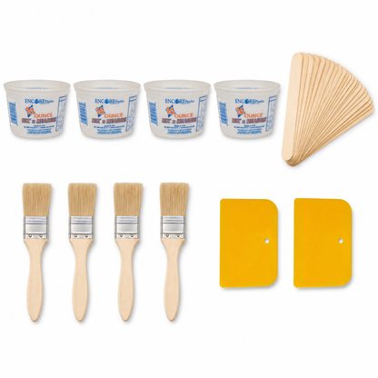 Small fiberglass consumables kit: mixing tubs, stir sticks, chip brushes and spreaders