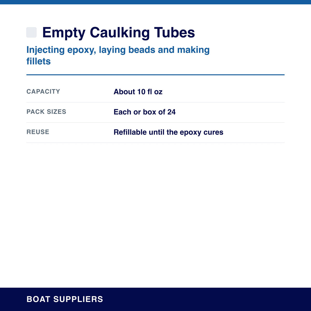 Empty Caulking Tubes specifications