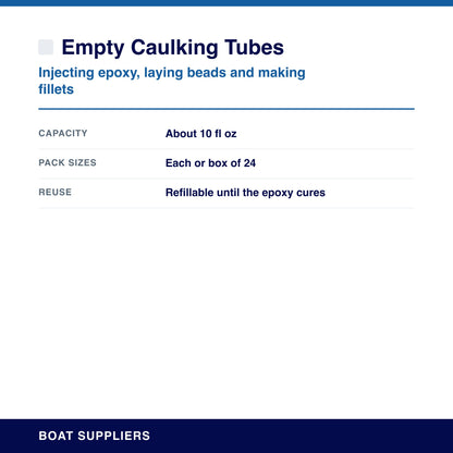 Empty Caulking Tubes specifications