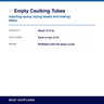 Empty Caulking Tubes specifications