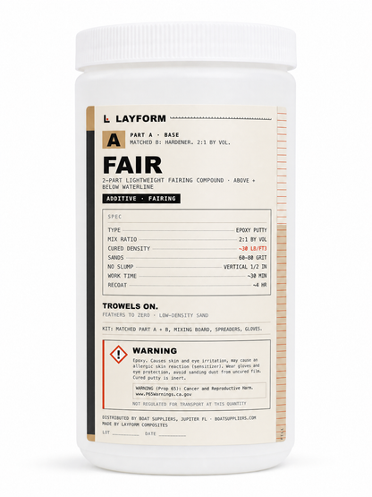 Layform Fairing Filler Blend, Above Waterline, Fair LF-310, 1 Quart