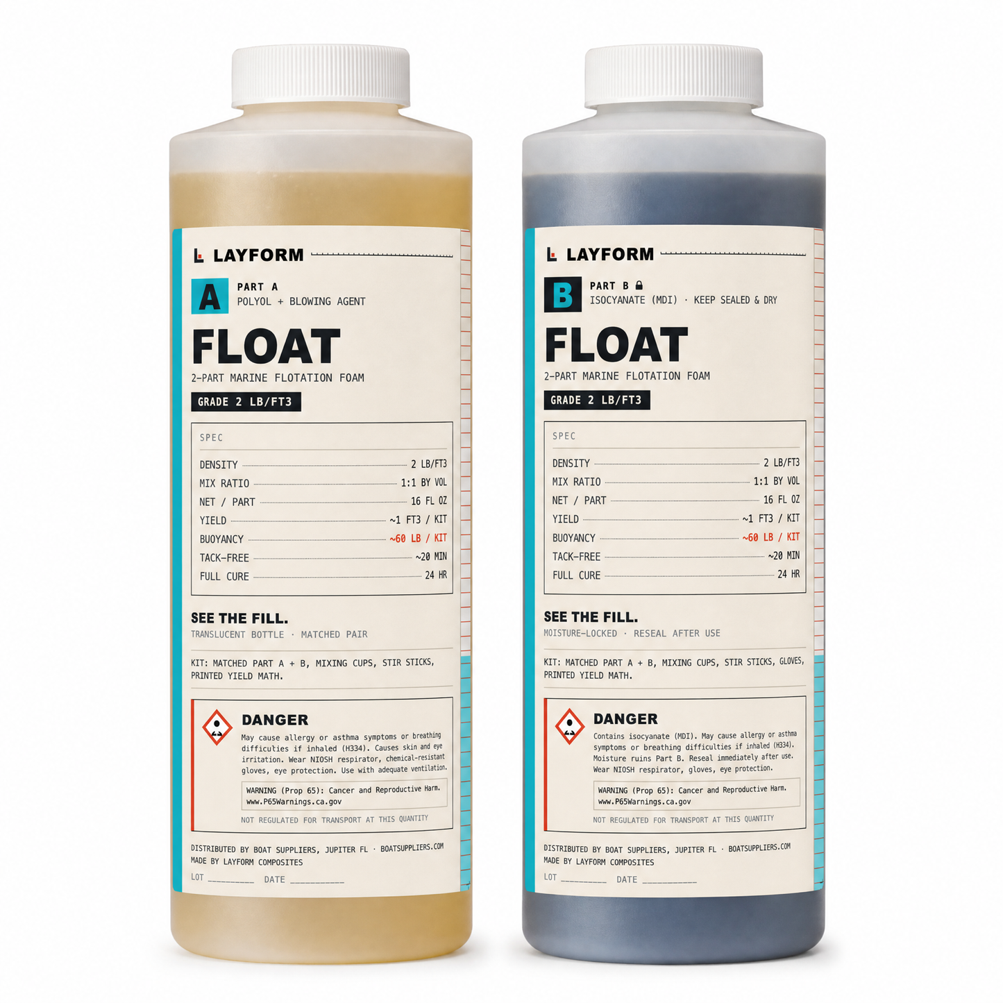 Layform Float Pour Foam Kit, 2 lb Density, Marine Flotation