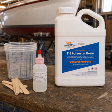 General Purpose Polyester Resin with Hardener - on the workshop bench