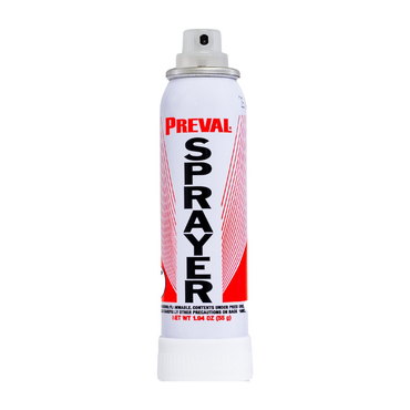 Preval replacement power unit aerosol can on white background