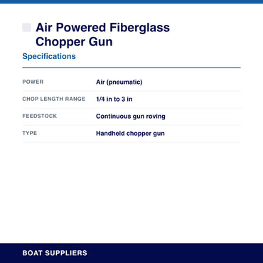Air Powered Fiberglass Chopper Gun specifications