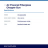 Air Powered Fiberglass Chopper Gun specifications