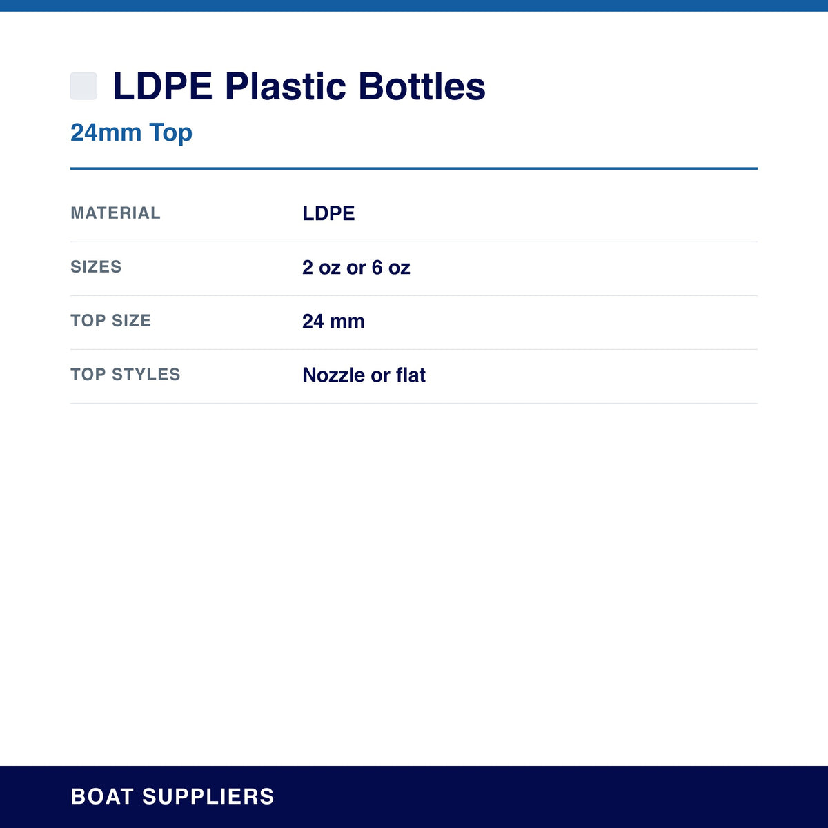 LDPE Plastic Bottles specifications