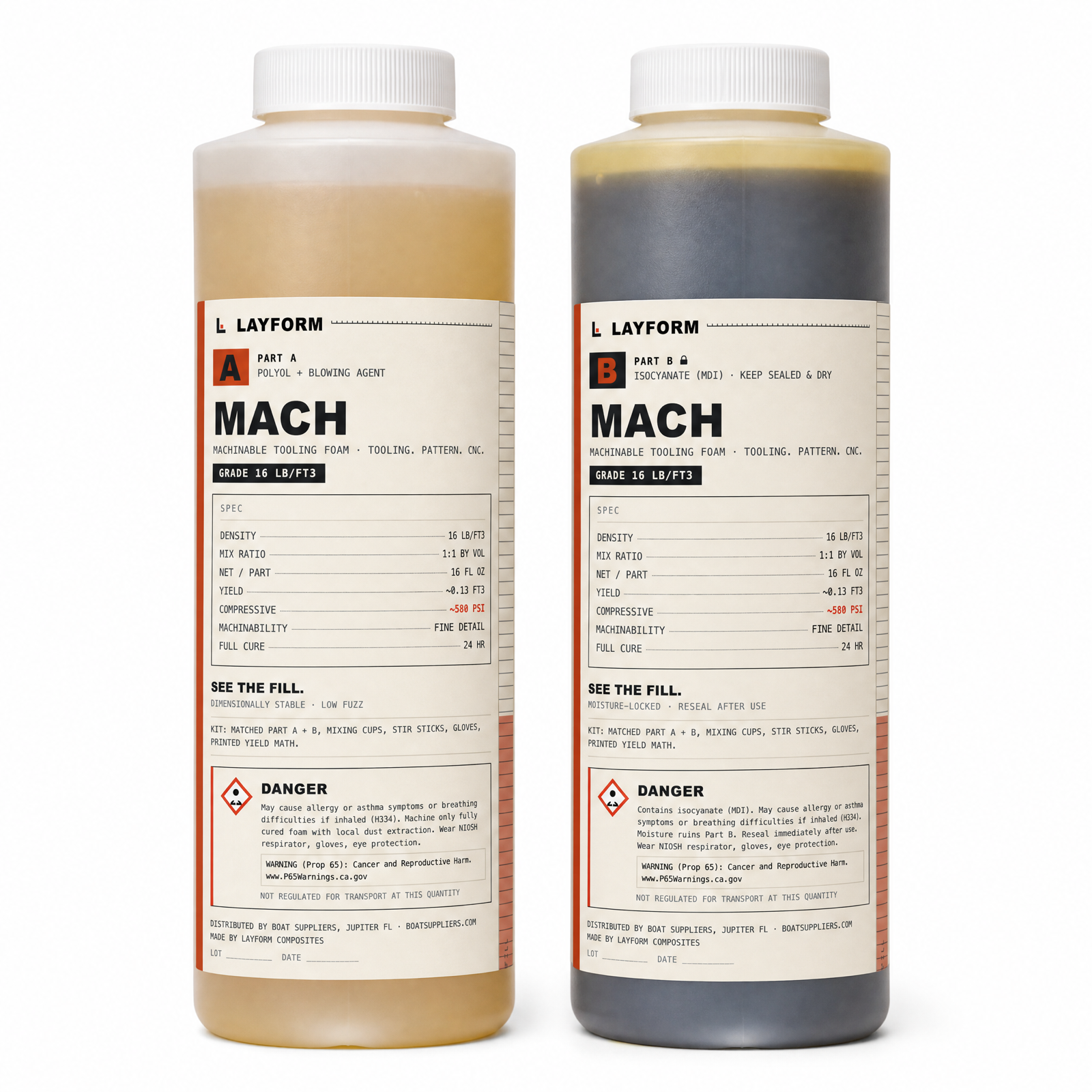 Layform Mach Pour Foam Kit, 16 lb Density, Machinable Tooling Block