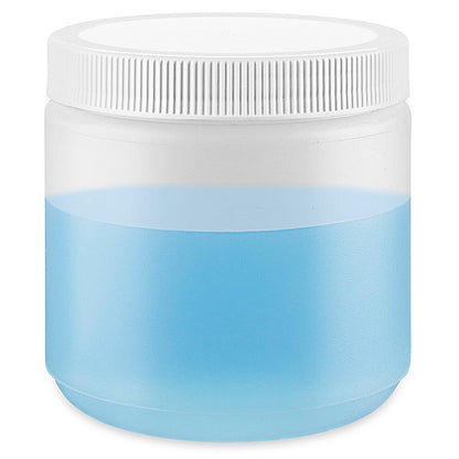 Pint natural HDPE wide-mouth jar with white lid